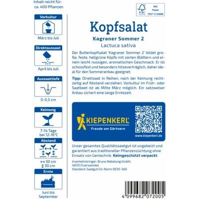 Semínka salátu Kiepenkerl Kagraner Summer 2