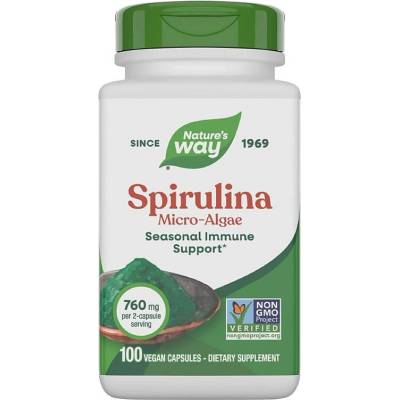 Nature's Way Spirulina Micro-Algae, 100 капсули, Nature's Way (17200)