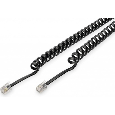 Digitus AK-460101-020-S RJ10 pro telefonní sluchátko, kroucený, 2m, černý