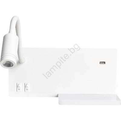 MILAGRO Led стенна лампа shelf led/4w+led/5w+led/2w/230v + usb порт бяла (mi1234)