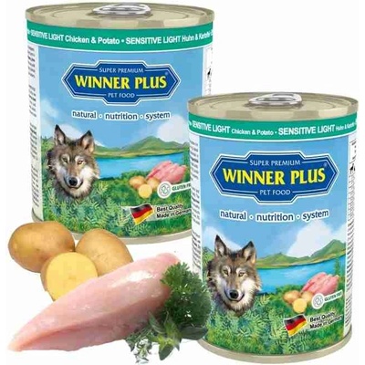 Winner Plus Sensitive Light Chicken s bezlepkovými zemiakmi 3 x 400 g