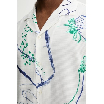 Desigual Памучна риза Desigual MAX в бежово със свободна кройка 25WMCW06 (25WMCW06)