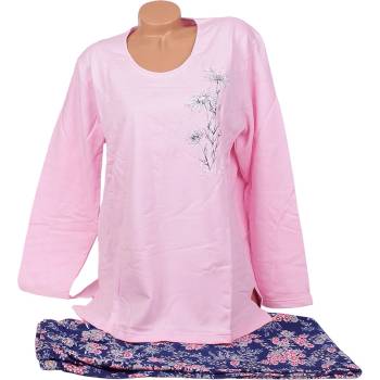 Image 1 of Дамска макси ватирана пижама в розово и синьо