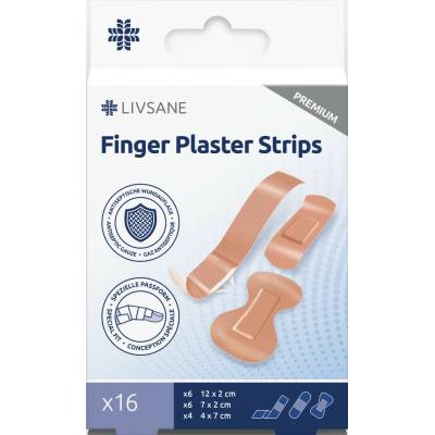 LIVSANE Náplasti na prsty PREMIUM 3 veľkosti 16 ks