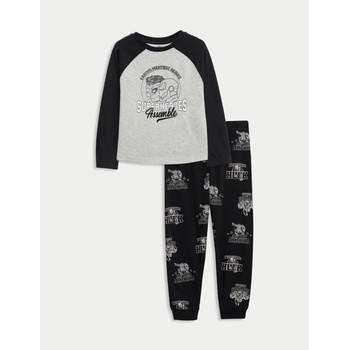 Marks & Spencer Пижама с мотив Marvel Avengers, от чист памук (3-12 години) Marks & Spencer сив Marks & Spencer | Siv | Момчешки | 4-5 години