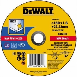 DEWALT диск за рязане на неръждаема стомана 150 x 22, 2 x 1, 6 мм DT43907 (DT43907)