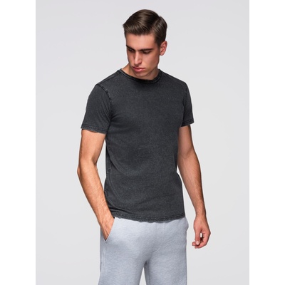 Ombre Clothing Мъжка тениска с ефект на пране - черна V1 OM-TSWT-0116 Ombre Clothing Ombre Clothing | Cheren | МЪЖЕ | S