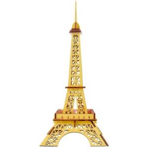 Woodcraft construction kit Woodcraft Дървен 3D пъзел Айфеловата кула жълта (HF01C)