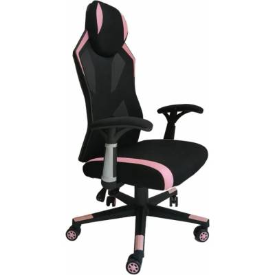 RFG Геймърски стол RFG Soft Game, дамаска и меш, полиамидна основа, до 130 kg, черно-розов