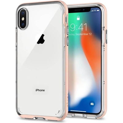 Spigen Neo Hybrid Case Crystal - хибриден кейс с висока степен на защита за iPhone XS, iPhone X (прозрачен-златист)