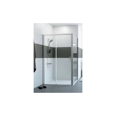 HÜPPE Classics 2 posuvné dveře jednodílné s pevným segmentem upevnění vlevo stříbrný pololesk/čiré antiplaque 140/200 cm