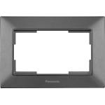 Panasonic РАМКА ЗА ДВОЕН КОНТАКТ ТЪМНОСИВА PANASONIC Arkedia Slim (8681224541917)