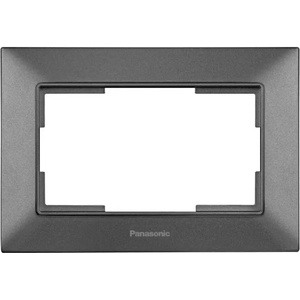 Panasonic РАМКА ЗА ДВОЕН КОНТАКТ ТЪМНОСИВА PANASONIC Arkedia Slim (8681224541917)