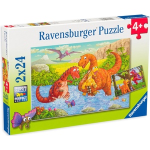 Ravensburger Пъзел Ravensburger от 2 x 24 части - Динозаври, вид 2 (05030) - ozone