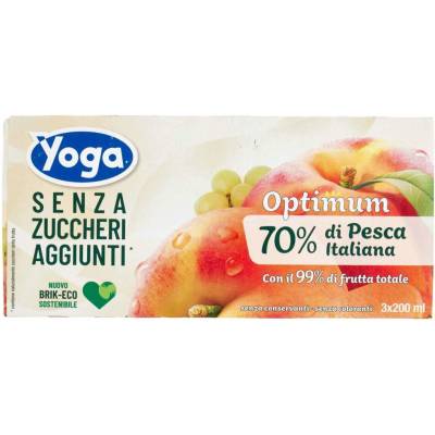 Yoga broskyňový džús bez cukru 3 x 200 ml