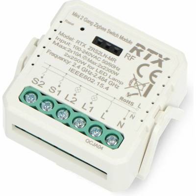 Tuya - 2kanálové mini relé 10A - ZigBee - aplikace pro Android/iOS - RTX ZRS2LN-MR