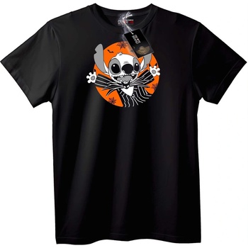 NOONEBRAND Тениска Stitch Скелет за Halloween - XS, Black