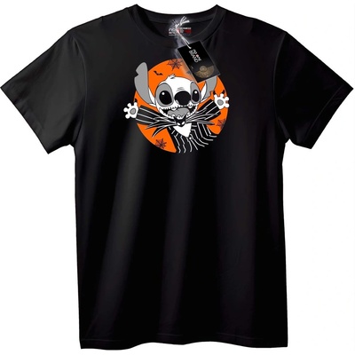 NOONEBRAND Тениска Stitch Скелет за Halloween - XS, Black