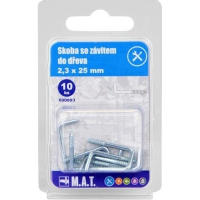 skoba so závitom do dreva 25x2,3mm Zn (10ks)