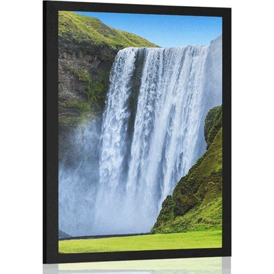Plakát ikonický vodopád na Islandu - 40x60 white