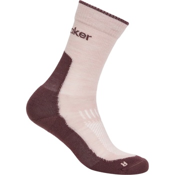 Icebreaker Дамски туристически чорапи Icebreaker Women's Merino Hike+ Light Crew Walking socks - Pink Quartz / Java - размер 41-43 (EU) (201-9235-0813)