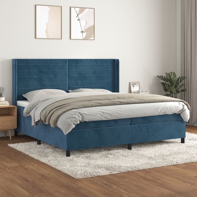 Petrashop 3132763 boxspring postel s matrací tmavě modrá samet