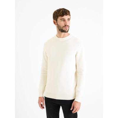 Celio Кремав мъжки основен пуловер Celio Beclo Celio | Byal | МЪЖЕ | XXL