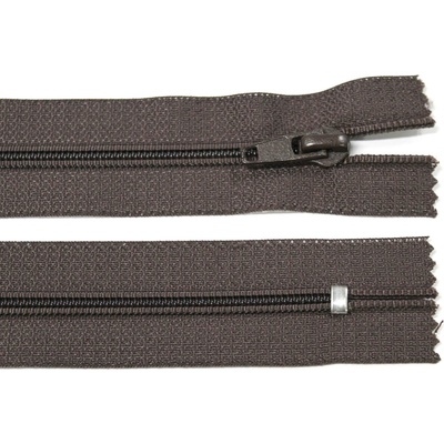 Spirálový zip no.5 nerozepínací 16cm tmavě hnědý