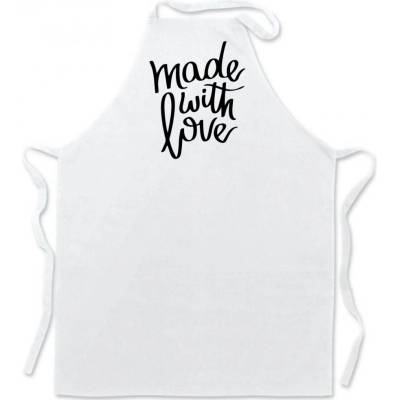 Povidlo.cz Zástěra Made with love Bílá