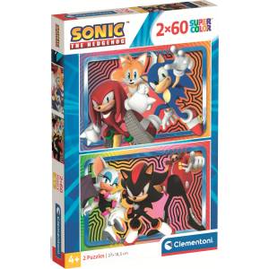 Clementoni Детски пъзел Clementoni от 2 x 60 части - Таралежът Соник (24821) - baby