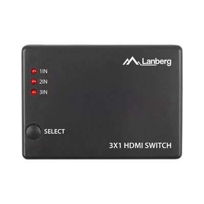 Lanberg Video Switch 3x HDMI + Micro USB порт + Дистанционно управление, черен (SWV-HDMI-0003)