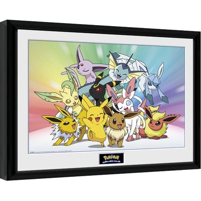 Rámovaný Obraz - Pokemon - Eevee, 44.2 × 34 cm