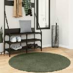 vidaXL Килим HUARTE с къс косъм, мек и миещ се, горско зелен, Ø 120 см (375105)