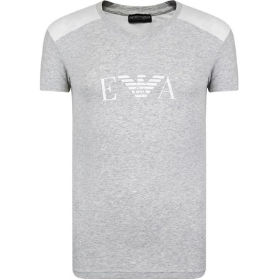 Emporio Armani pánské triko Panel Logo Šedé