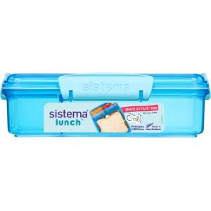 Holmes Products (Europe) Limited Кутия за закуски Sistema Lunch Snack Attack Duo с 2 отделни отделения, 975 мл, синя