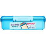 Sistema Кутия за закуски Sistema Lunch Snack Attack Duo с 2 отделни отделения, 975 мл, синя