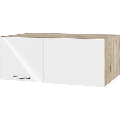 ИРИМ Горен ъглов кухненски шкаф Сити АРФ-Бяло гланц-05-113 90 см