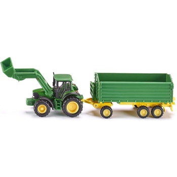 Image 1 of SIKU Метална количка Siku Farmer - Трактор с гребло и ремарке John Deere, 1: 87 (1843)