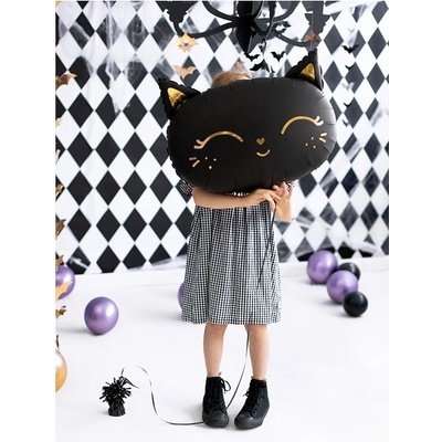 Party Deco FB84 Fóliový balón Mačička 48cm čierna