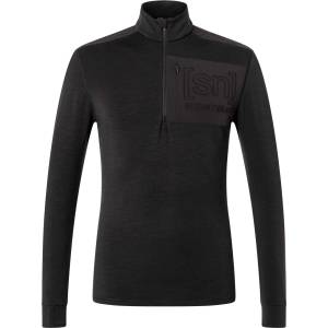 super. natural Мъжка блуза с дълъг ръкав super. natural Shoulder Guard 1/4 Zip Merino longsleeve - Jet Black (217-0362-0113)