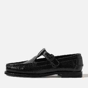 Hereu Alber Crinkled Glossy Leather Flats - Black
