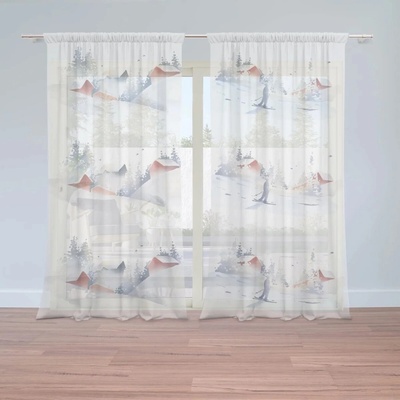 Sablio Vianočné Záclony Zimná pohoda: 2ks 150x250cm