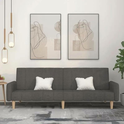 vidaXL 2místná rozkládací pohovka tmavě šedá textil 11461.375759
