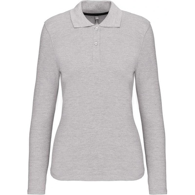 Kariban K244 Dámske piqué polo s dlhým rukávom sivá Oxford