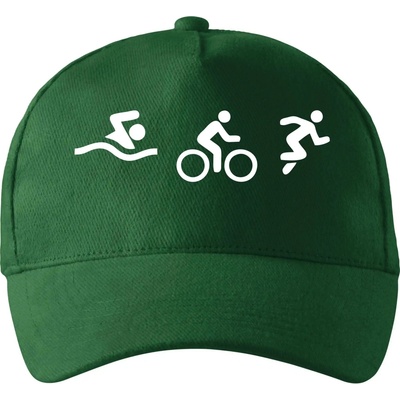 Triathlon postavy so zahnutým šiltom a látkovou sponou Fľaškovozelená