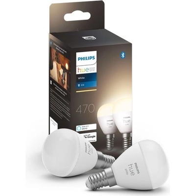 Philips Hue LED White Bluetooth žárovka E14 kapka set 2ks 8719514356771 2x5,7W 2x470lm 2700K P45 IP20
