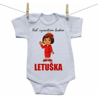 Boodyy Body s krátkym rukávom Keď vyrastiem budem letuška