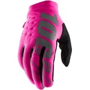 Cyklistické rukavice 100% Brisker Wmn LF neon-pink/black