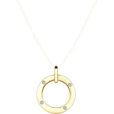 SAVICKI Висулка с гравиране: позлатено сребро. бял сапфир