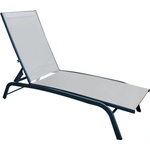 HORECANO Метален 5-позиционен шезлонг с БЯЛ текстилен и сива рамка 188x58xh30cm (EL-L1016S-WHITE) (0195143)